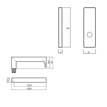 Lockwood 1805 Square End Plate with 155 Lever - Available in Various Finishes