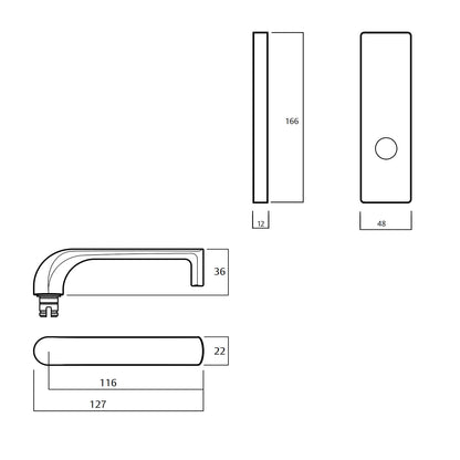 Lockwood 1805 Square End Plate with 77 Lever - Available in Various Finishes