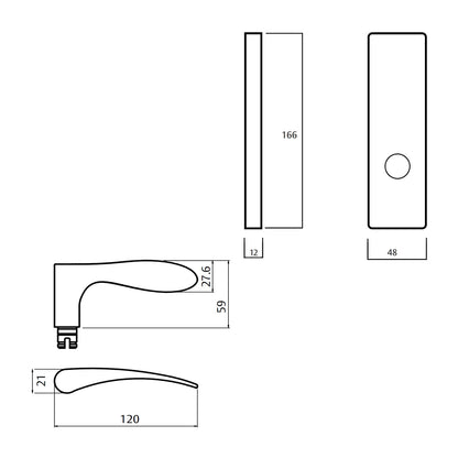 Lockwood Square End Plate Privacy Indicator Emergency 153 Lever - Available in Various Handing