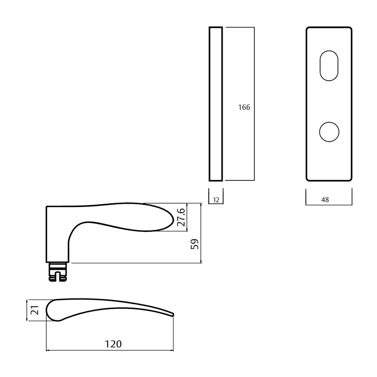 Lockwood 1901 Square End Plate With Cylinder and 153 Lever - Available in Various Handing
