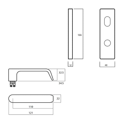 Lockwood 1901 Square End Plate With Cylinder and 59 Lever - Available in Various Finishes