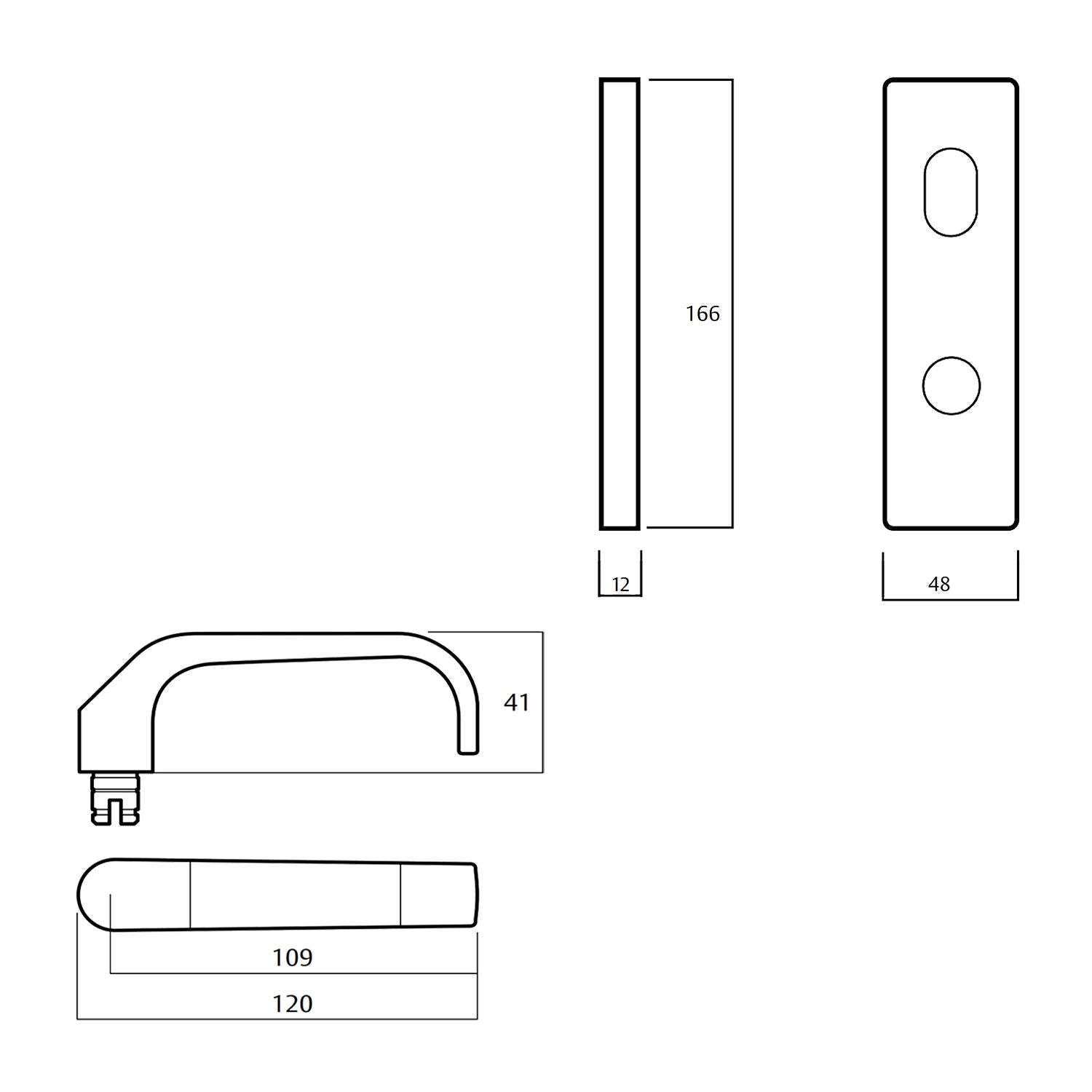 Lockwood 1901 Square End Plate With Cylinder and 74 Lever - Available in Various Finishes