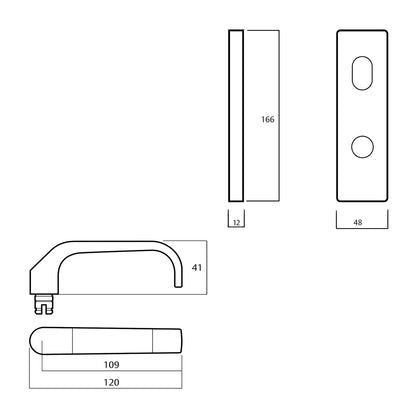 Lockwood 1901 Square End Plate With Cylinder and 74 Lever - Available in Various Finishes