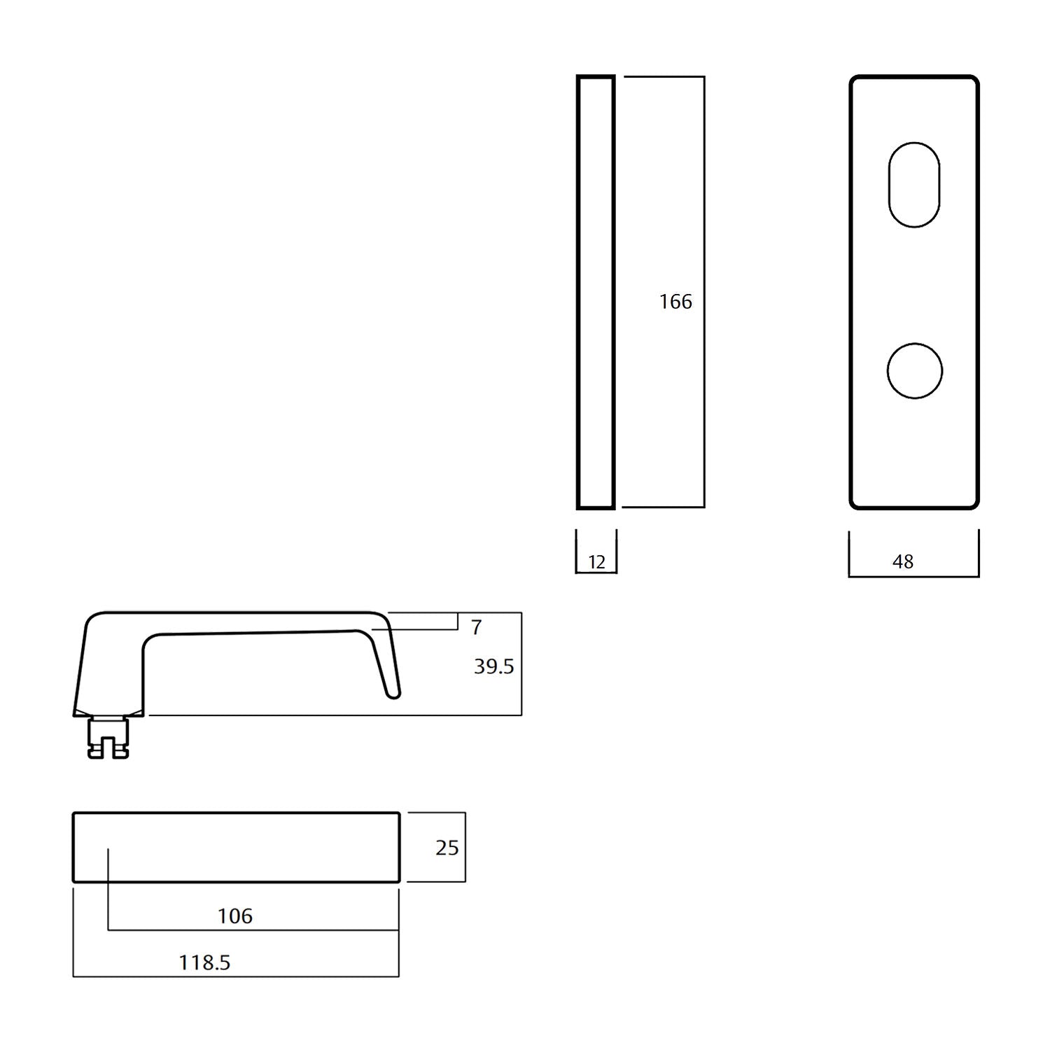 Lockwood 1901 Square End Plate With Cylinder and 90 Lever - Available in Various Finishes