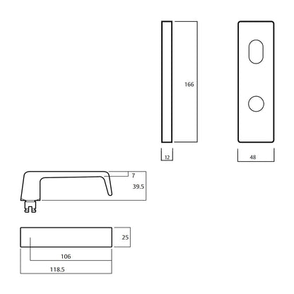 Lockwood 1901 Square End Plate With Cylinder and 90 Lever - Available in Various Finishes