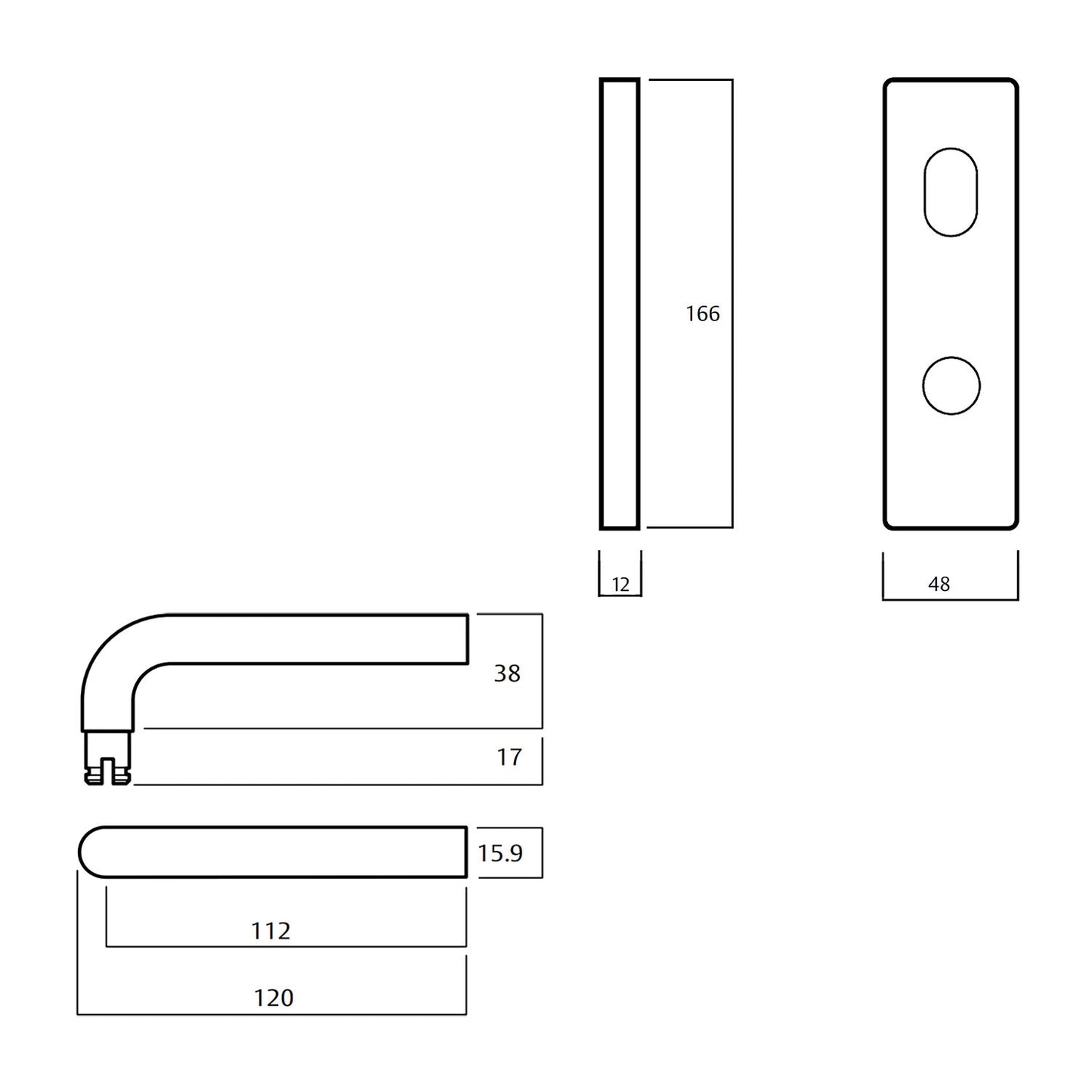 Lockwood 1901 Square End Plate With Cylinder and 97 Lever - Available in Various Finishes