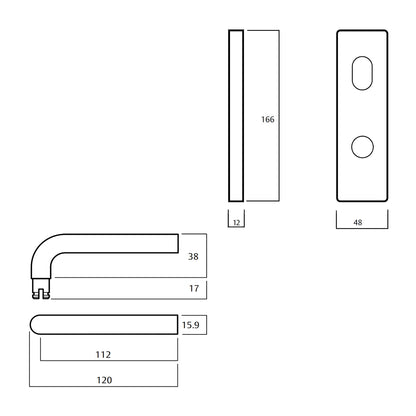 Lockwood 1901 Square End Plate With Cylinder and 97 Lever - Available in Various Finishes