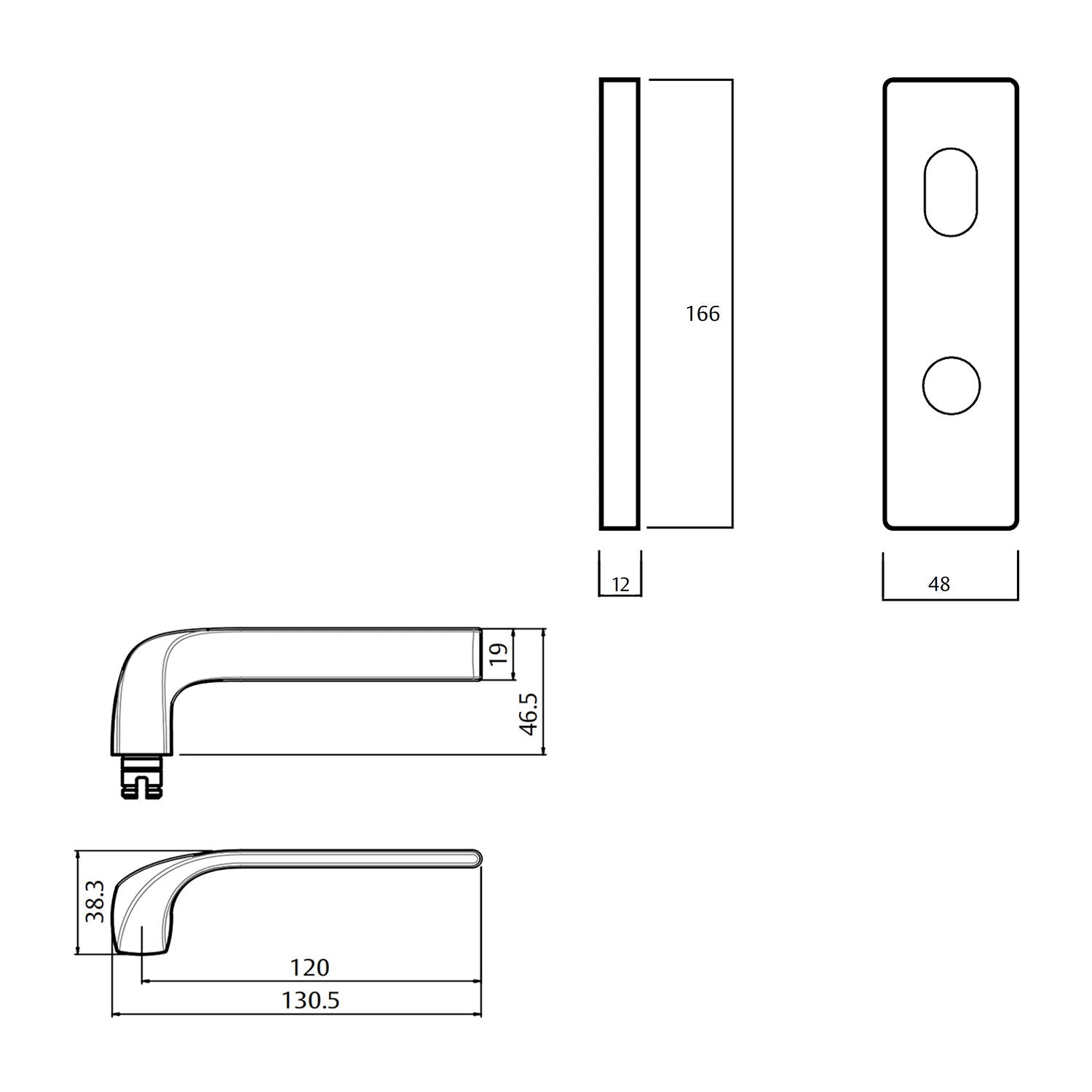 Lockwood 1904 Square End Plate With Turn and 122 Lever - Available in Various Handing