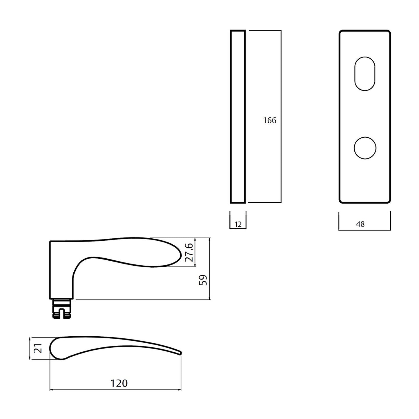 Lockwood 1904 Square End Plate With Turn and 153 Lever - Available in Various Handing