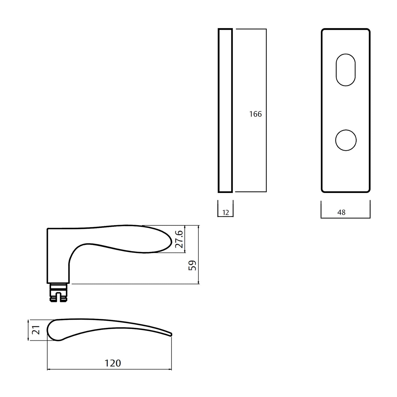 Lockwood 1904 Square End Plate With Turn and 153 Lever - Available in Various Handing