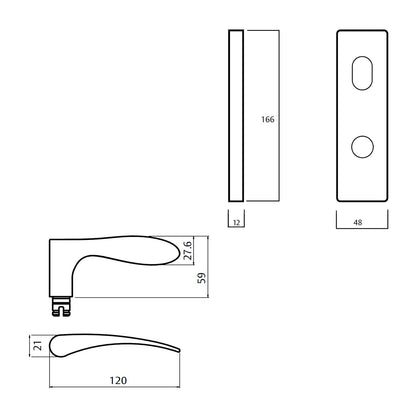 Lockwood 1904 Square End Plate With Turn and 153 Lever - Available in Various Handing