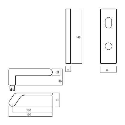 Lockwood 1904 Square End Plate With Turn and 41 Lever - Available in Various Handing