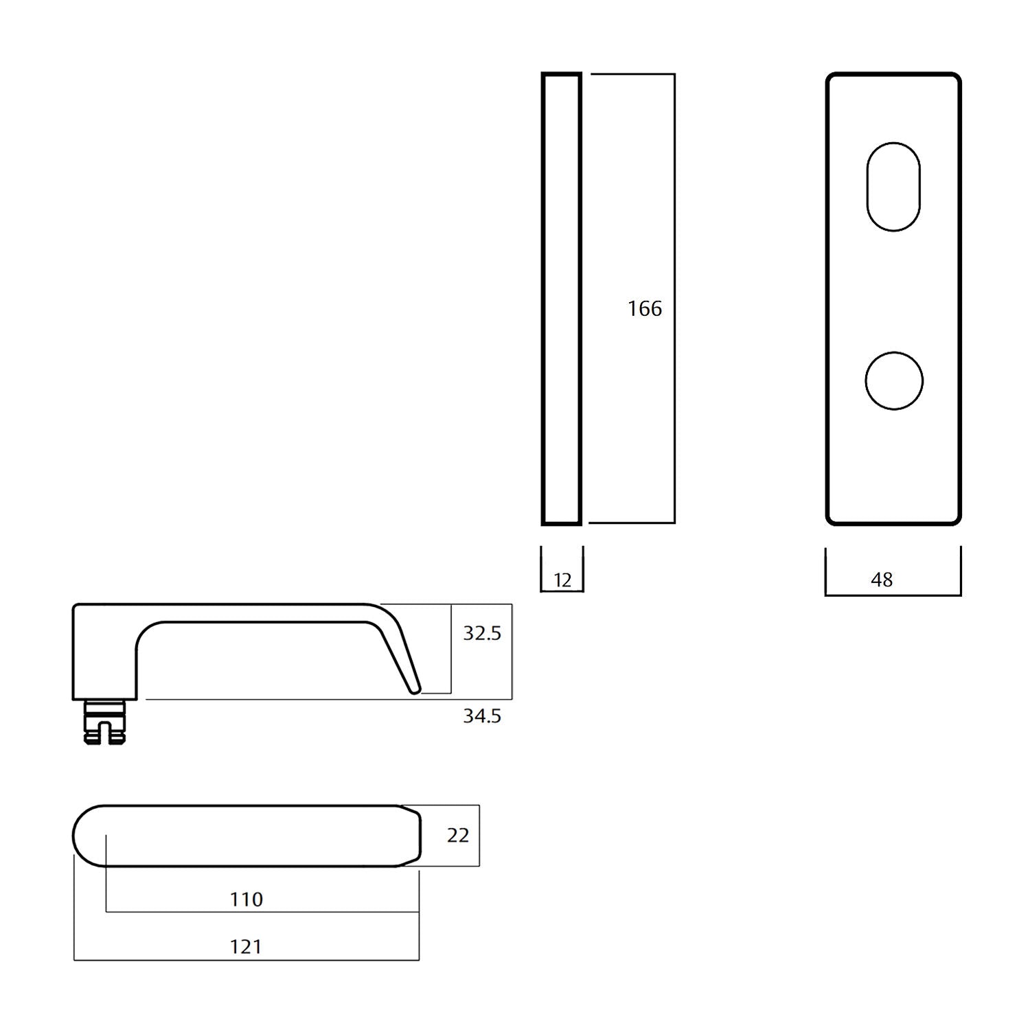 Lockwood 1904 Square End Plate With Turn and 59 Lever - Available in Various Finishes
