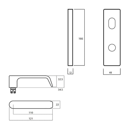 Lockwood 1904 Square End Plate With Turn and 59 Lever - Available in Various Finishes