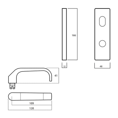 Lockwood 1904 Square End Plate With Turn and 74 Lever - Available in Various Finishes