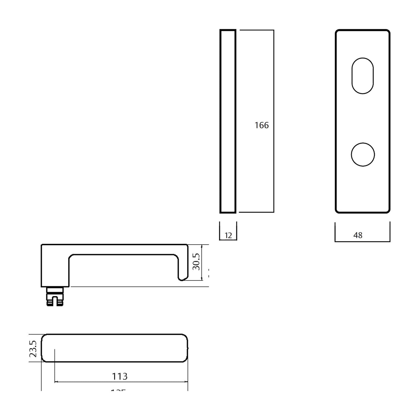 Lockwood 1904 Square End Plate With Turn and 76 Lever - Available in Various Finishes