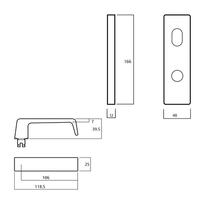 Lockwood 1904 Square End Plate With Turn and 90 Lever - Available in Various Finishes