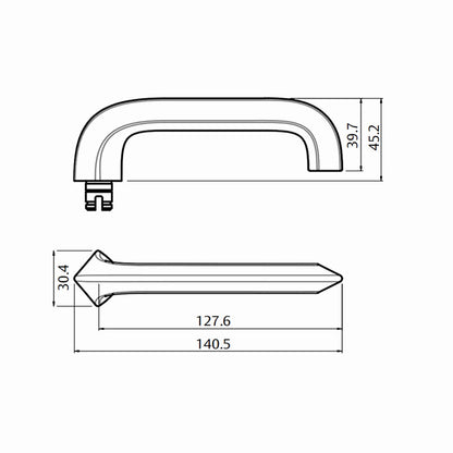 Lockwood Door Lever Handle Square End Plate 116 Lever - Available in Polished Brasss & Satin Chrome
