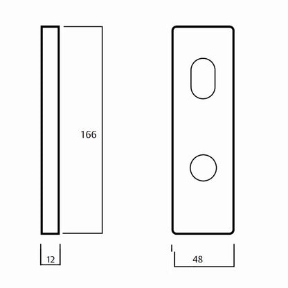 Lockwood Door Lever Handle Square End Plate 116 Lever - Available in Polished Brasss & Satin Chrome