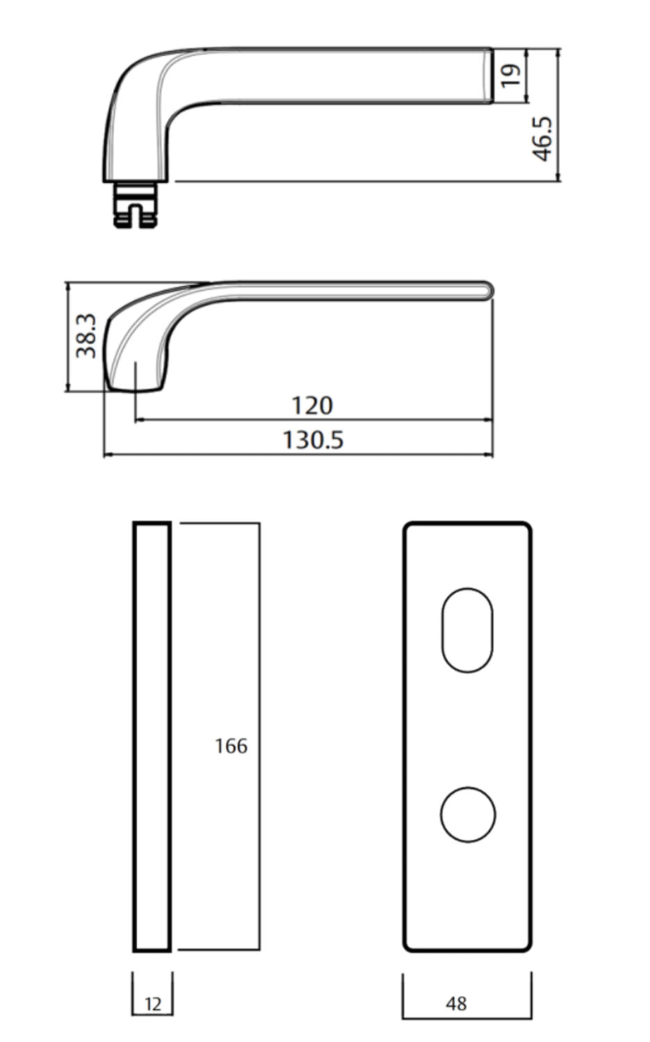 Lockwood 1905 Square End Plate with 122 Lever - Available in Various Finishes