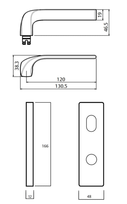 Lockwood 1905 Square End Plate with 122 Lever - Available in Various Finishes