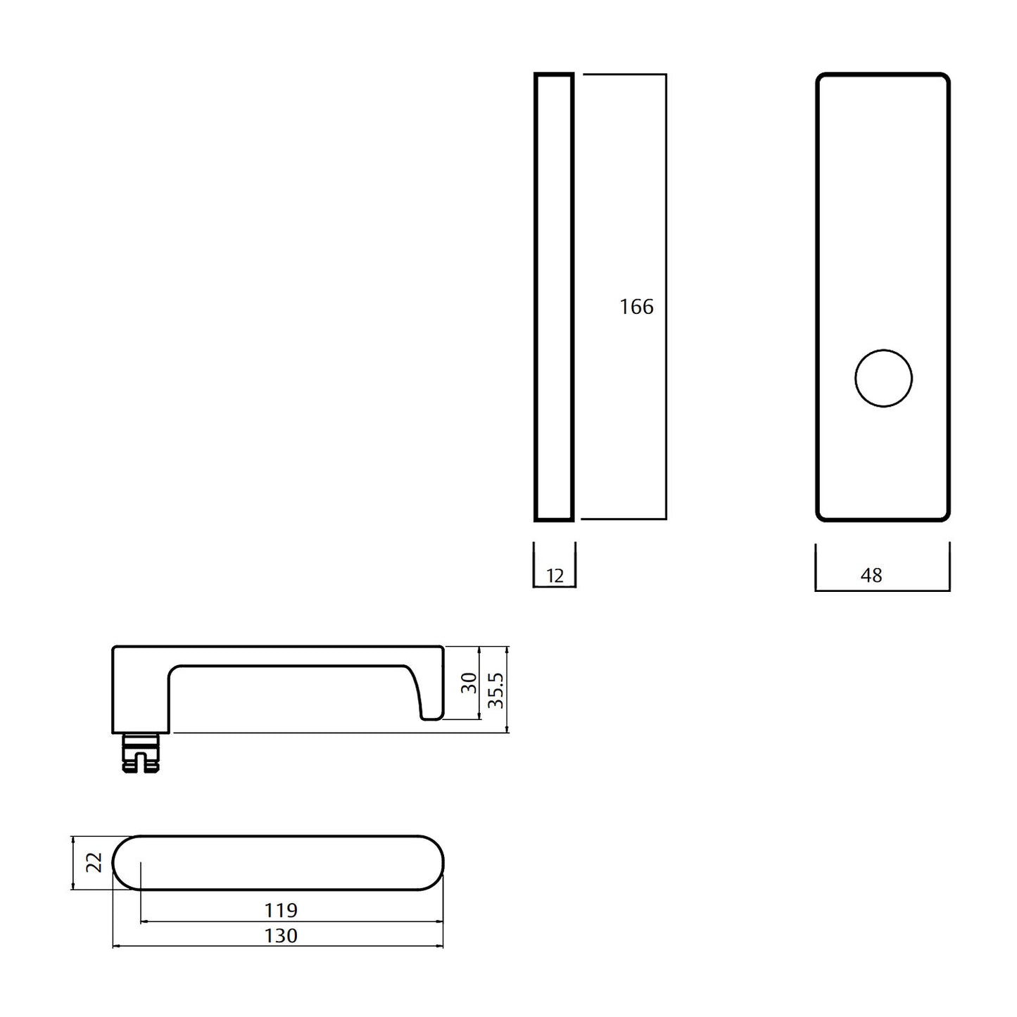 Lockwood 1905 Square End Plate With 166 Lever - Available in Various Finishes