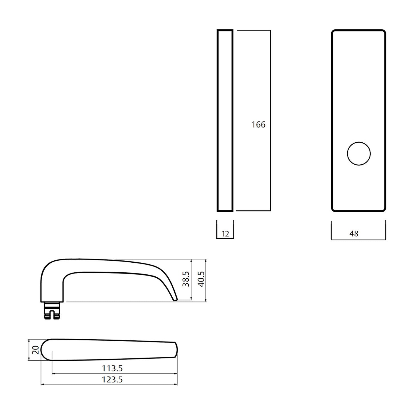 Lockwood 1905 Square End Plate With 180 Lever - Available in Various Finishes