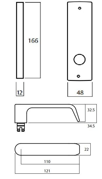 Lockwood Square End Plate with 59 Lever - Available in Various Finishes
