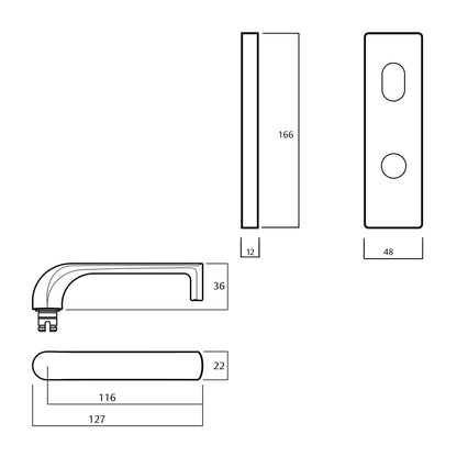 Lockwood 1905 Square End Plate With 77 Lever - Available in Various Finishes