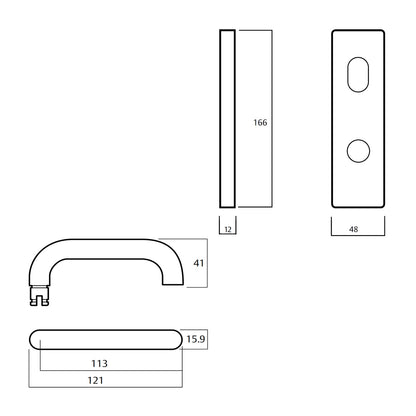 Lockwood 1916 Square End Plate With Privacy Indicator Turn 70 Lever - Available in Various Finishes