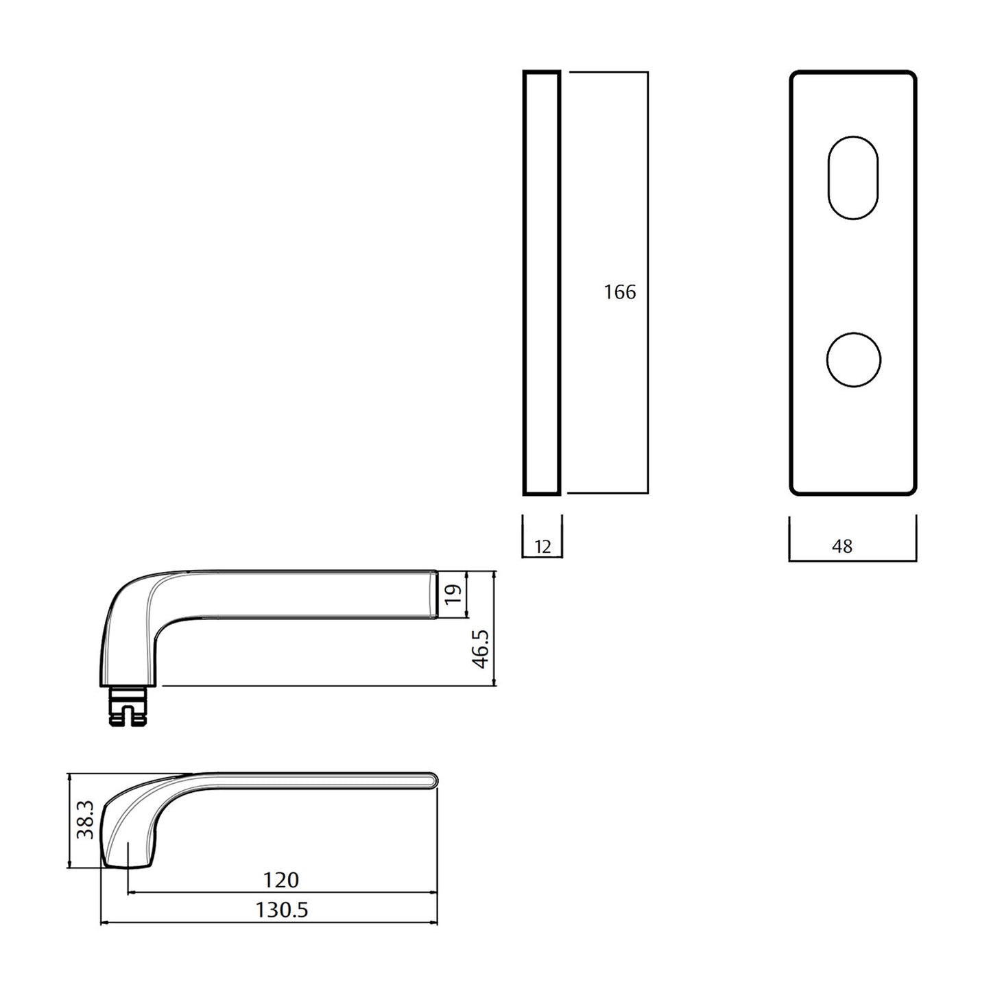 Lockwood 1939 Square End Plate With Disabled Turn and 122 Lever - Available in Various Handing