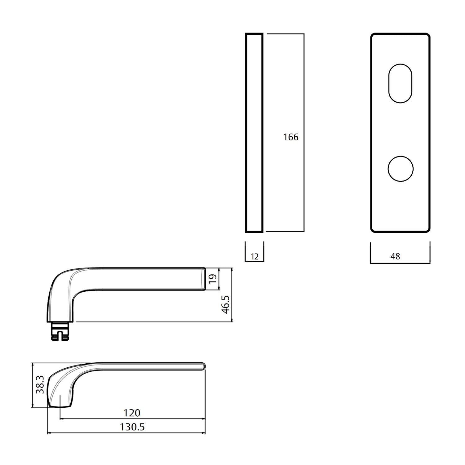 Lockwood 1939 Square End Plate With Disabled Turn and 122 Lever - Available in Various Handing