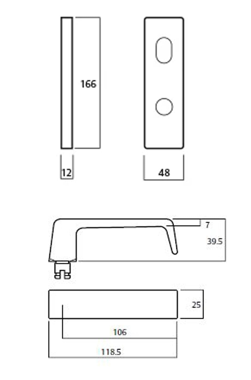 Lockwood Square End Plate with Disabled Turn & 90 Lever - Available in Various Finishes and Handing