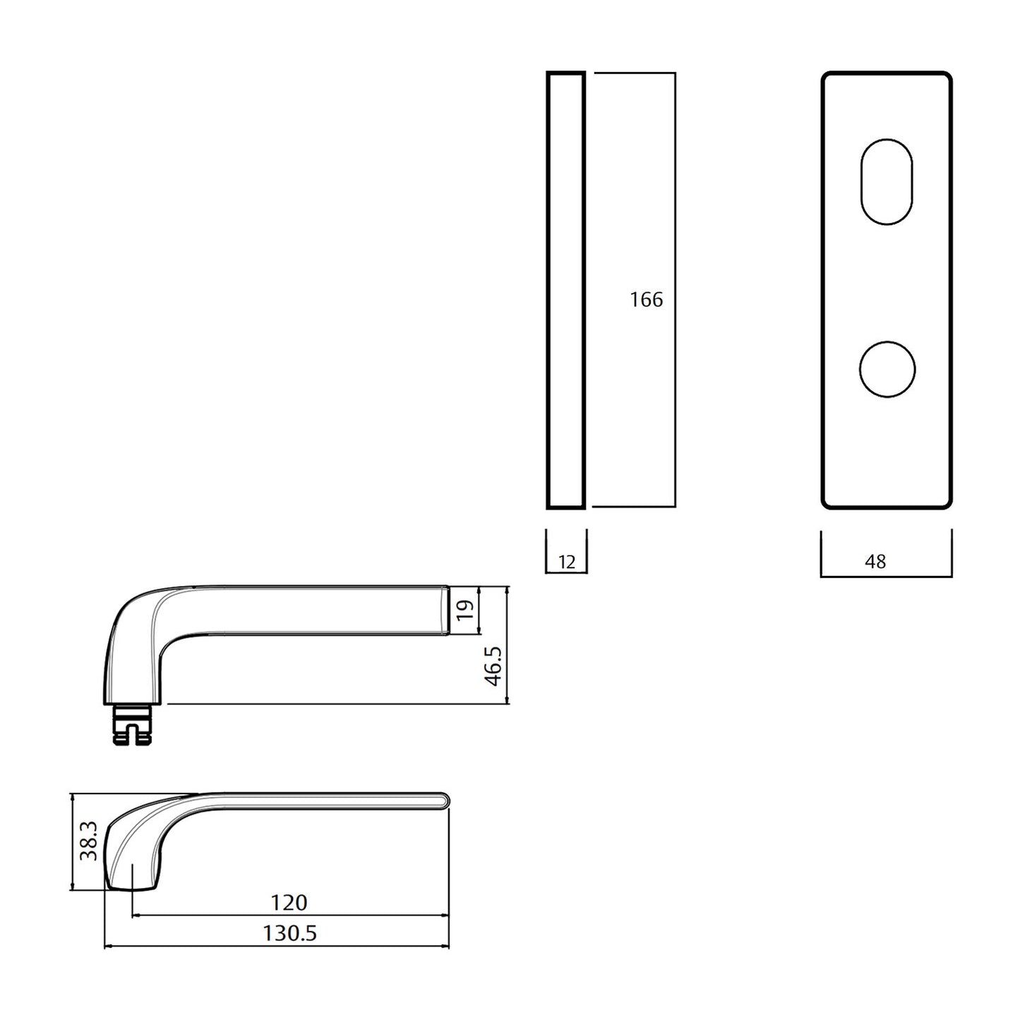 Lockwood 1941 Square End Privacy Indicator Disabled Turn 122 Lever - Available in Various Handing