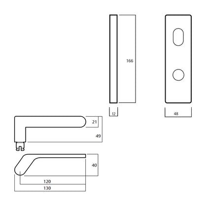 Lockwood 1941 Square End Privacy Indicator Disabled Turn 41 Lever - Available in Various Handing
