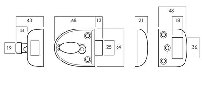 Lockwood Rimock Streamlatch Narrow Stile with Snib - Available in Various Finishes