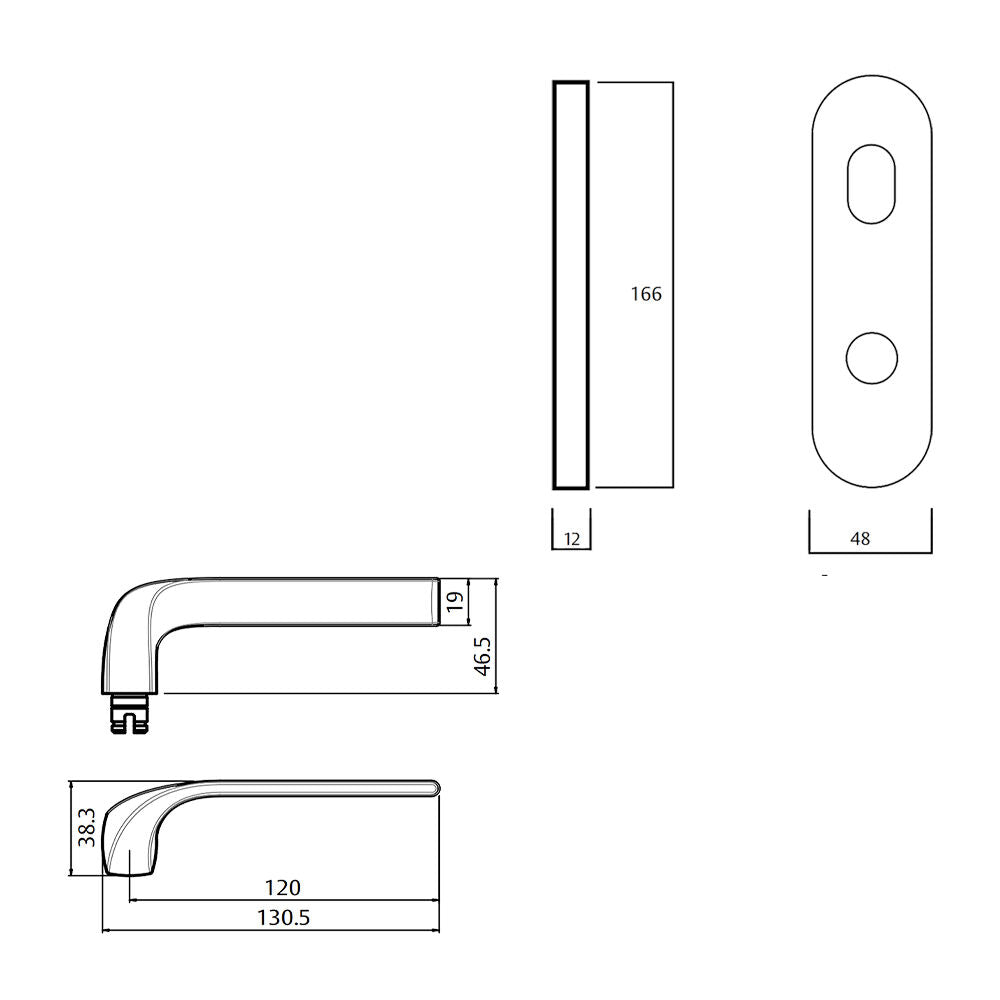 Lockwood 2801 Round End Plate With Cylinder Hole and 122 Lever - Available in Various Handing