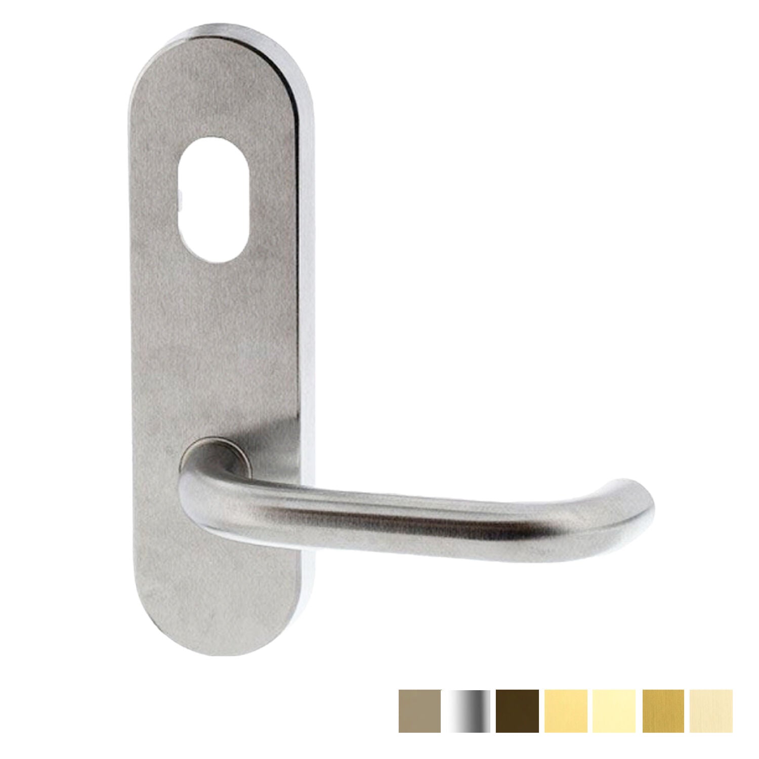 Lockwood 2801 Round End Plate with Cylinder Hole & 70 Lever - Available in Various Finishes