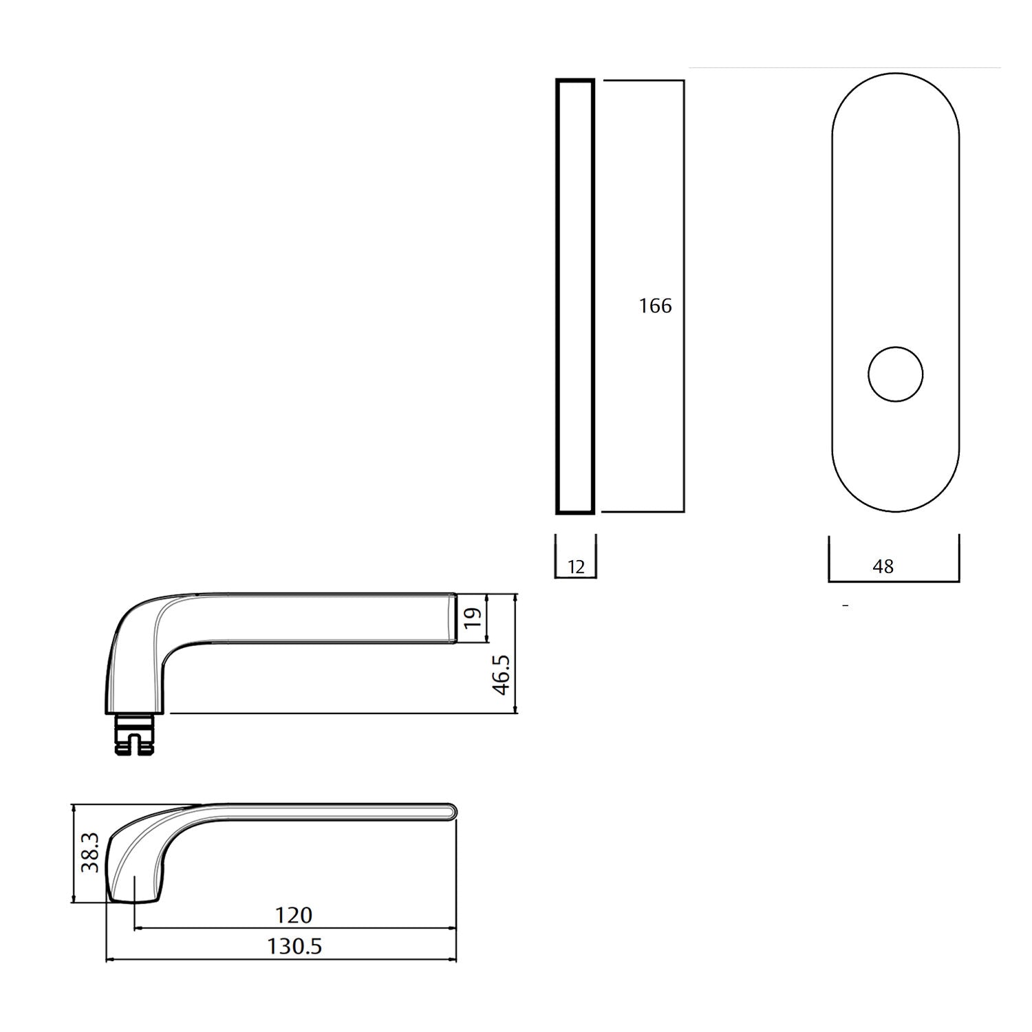 Lockwood 2805 Round End Plate With 122 Lever - Available in Various Handing