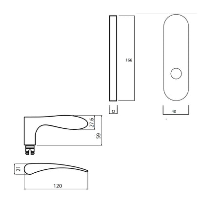 Lockwood 2805 Round End Plate With 153 Lever - Available in Various Finishes and Handing
