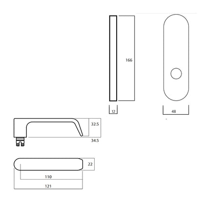 Lockwood 2805 Round End Plate With 59 Lever - Available in Various Finishes