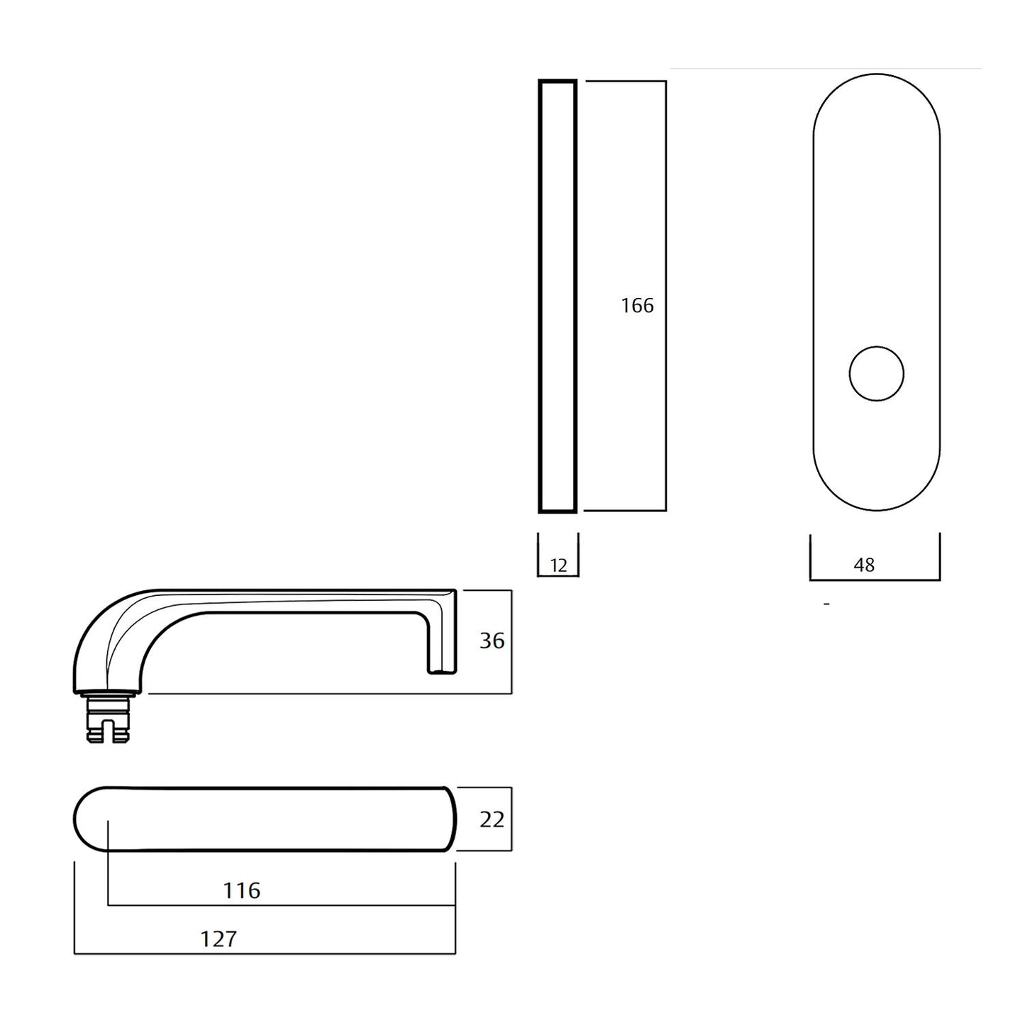 Lockwood 2805 Round End Plate With 77 Lever - Available in Various Finishes