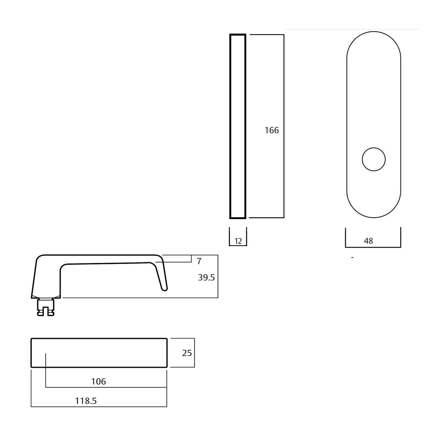 Lockwood 2805 Round End Plate With 90 Lever - Available in Various Finishes