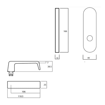 Lockwood 2805 Round End Plate With 90 Lever - Available in Various Finishes