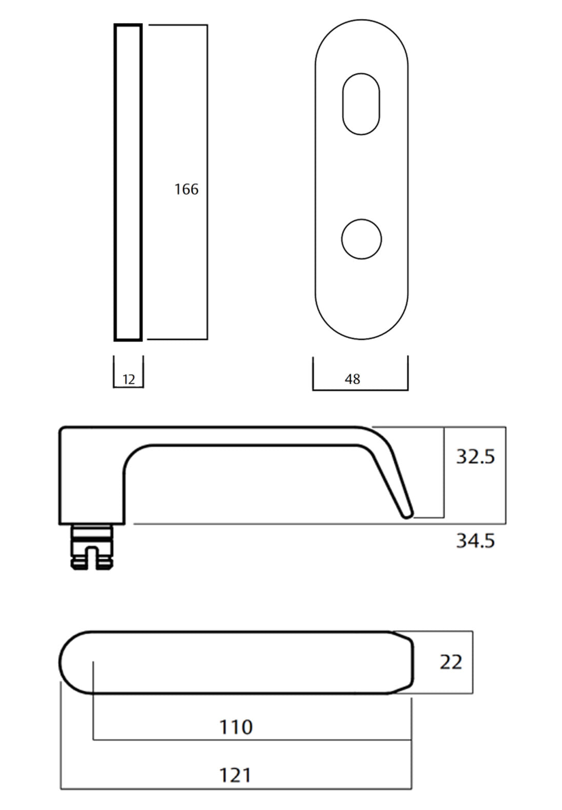 Lockwood 2814 Round End Plate w/ Priv Indicator Emergency Turn & 59 Lever