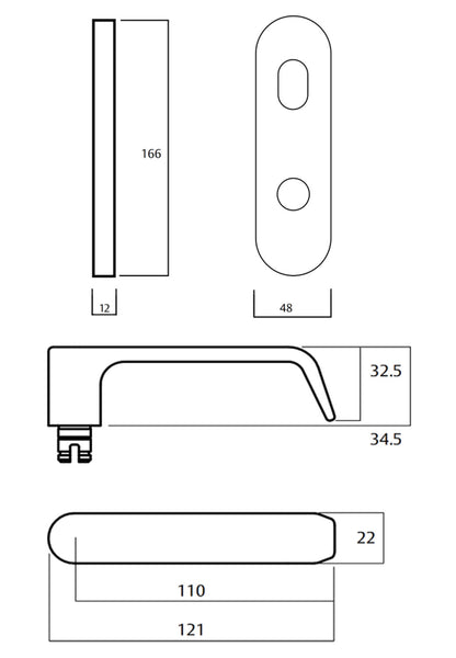 Lockwood 2814 Round End Plate w/ Priv Indicator Emergency Turn & 59 Lever