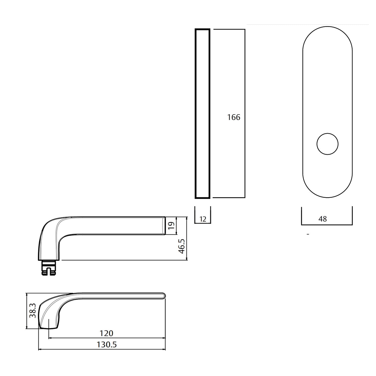 Lockwood 2905 Round End Plate With 122 Lever - Available in Various Handing