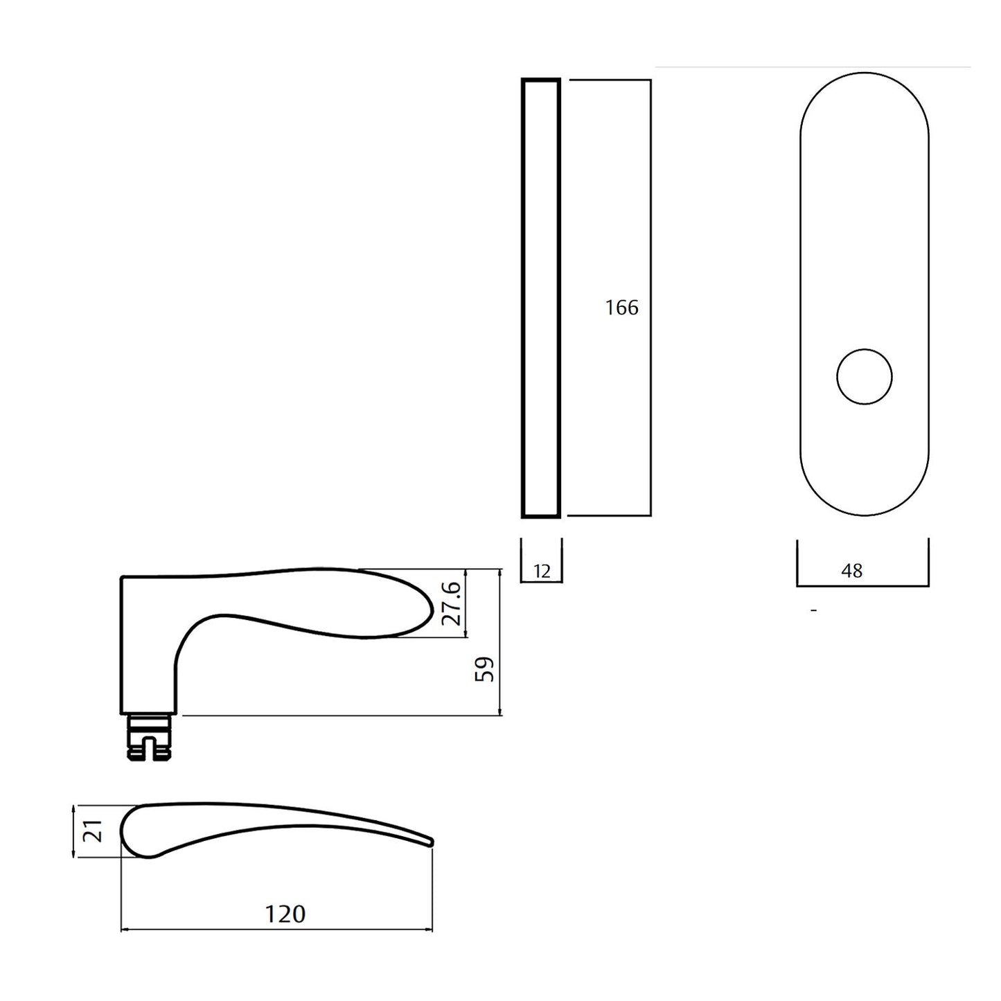 Lockwood 2905 Round End Plate With 153 Lever - Available in Various Handing