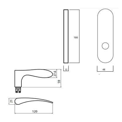 Lockwood 2905 Round End Plate With 153 Lever - Available in Various Handing