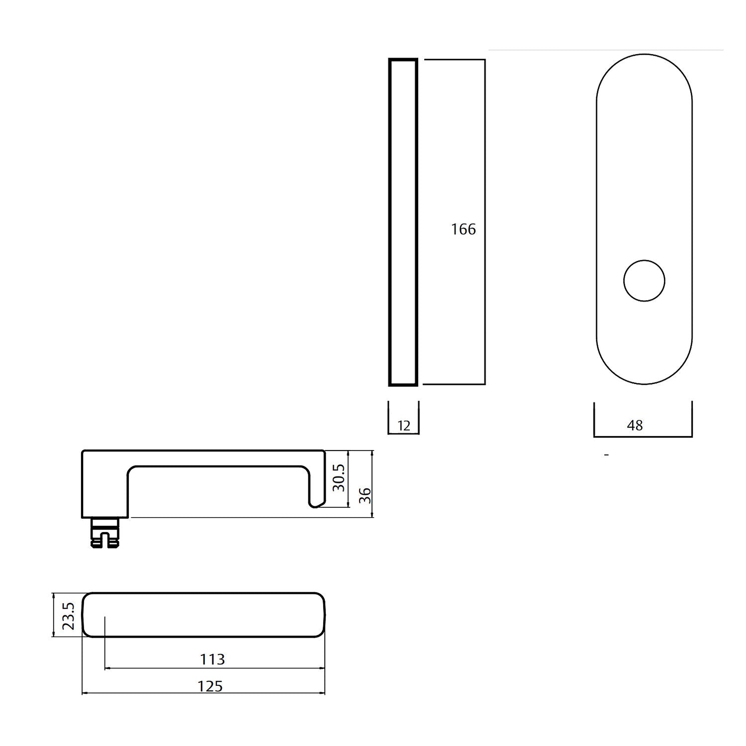 Lockwood 2905 Round End Plate With 76 Lever - Available in Various Finishes